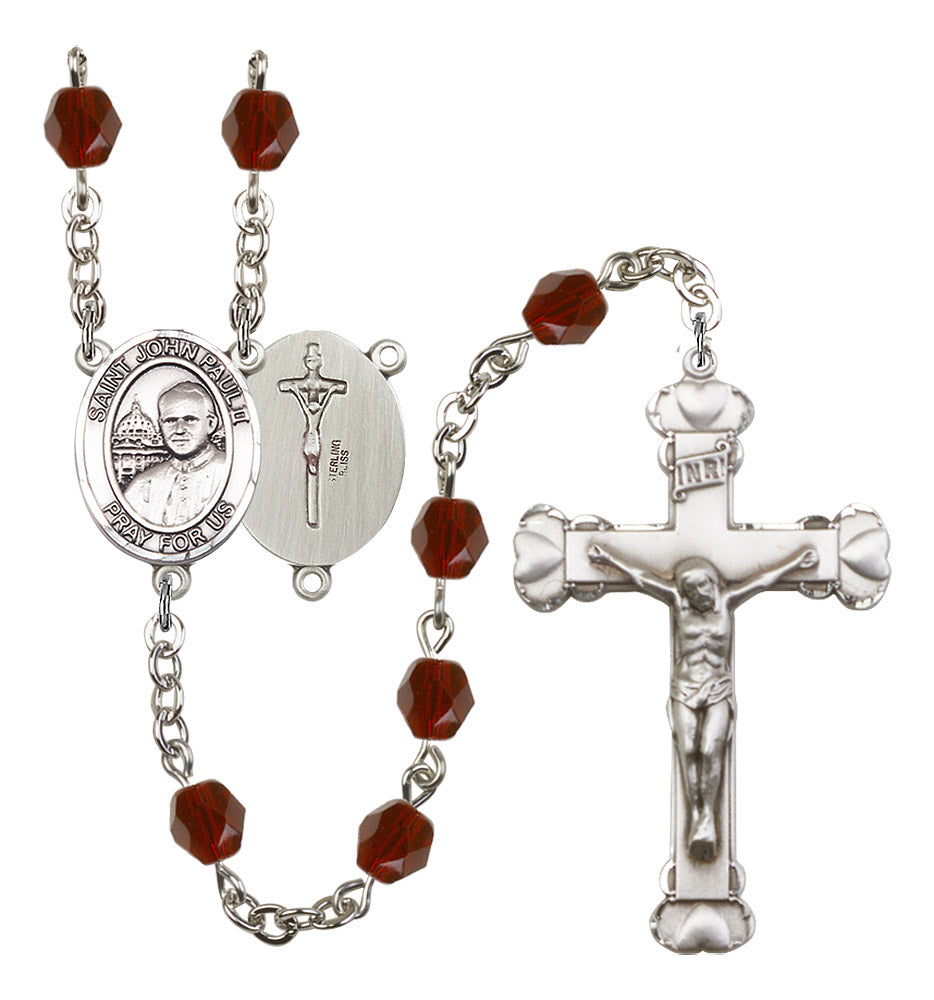 St. John Paul II Birthstone Rosary for Women