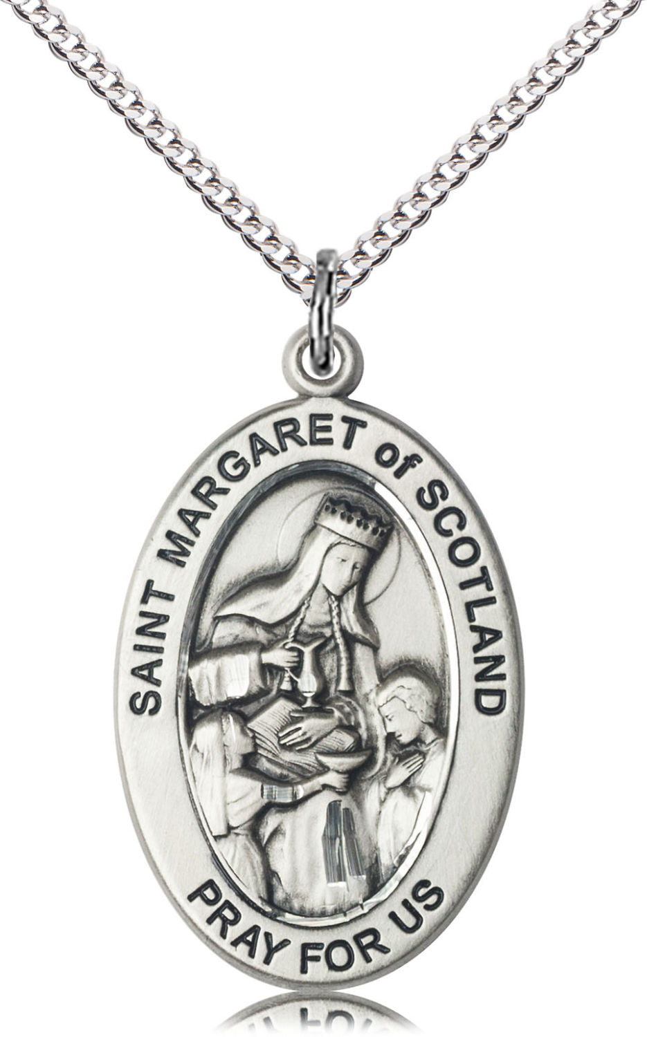 St. Margaret of Scotland Oval Necklace for Women