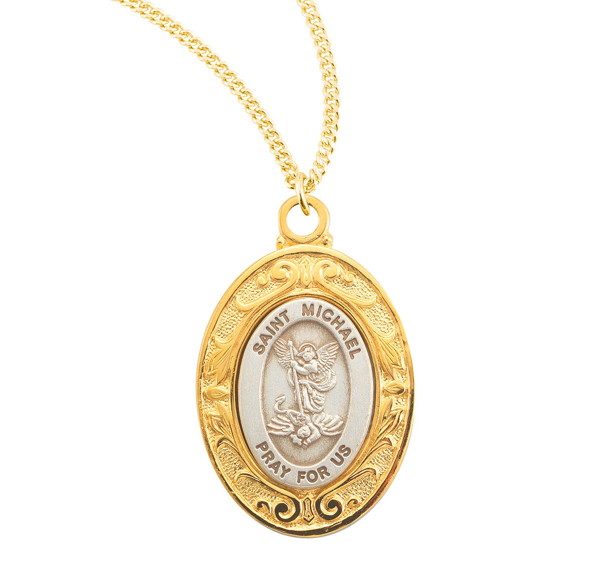 St. Michael Oval Sterling Silver Medal for Women