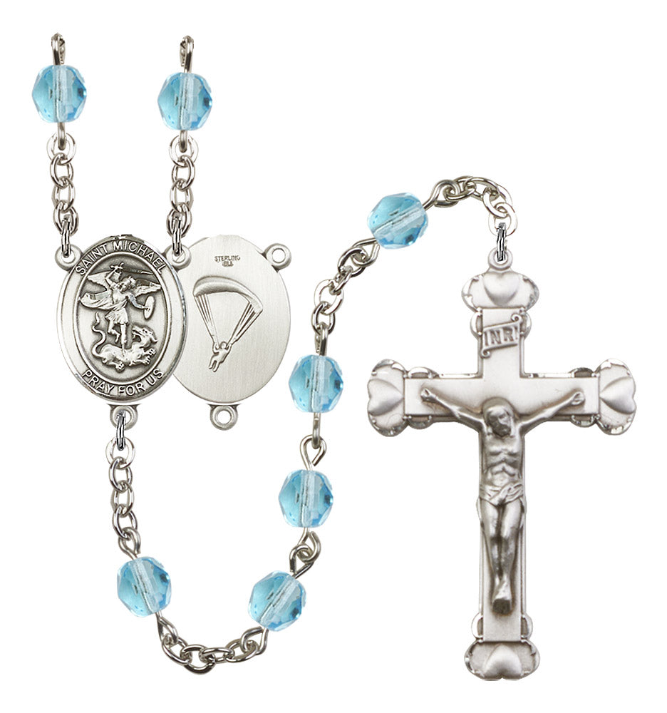 St. Michael Paratrooper Birthstone Rosary for Women