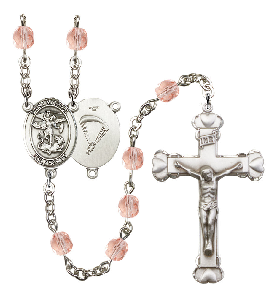 St. Michael Paratrooper Birthstone Rosary for Women