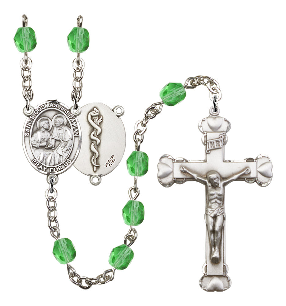 Sts. Cosmas & Damian Doctors Birthstone Rosary for Women