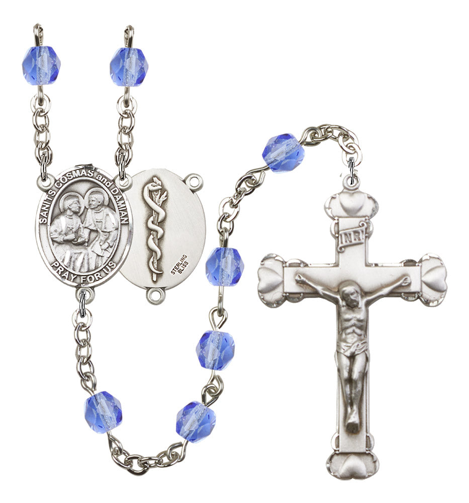 Sts. Cosmas & Damian Doctors Birthstone Rosary for Women