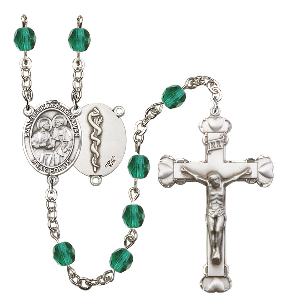 Sts. Cosmas & Damian Doctors Birthstone Rosary for Women