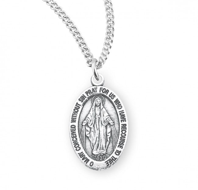 Traditional Oval Miraculous Medal for Women
