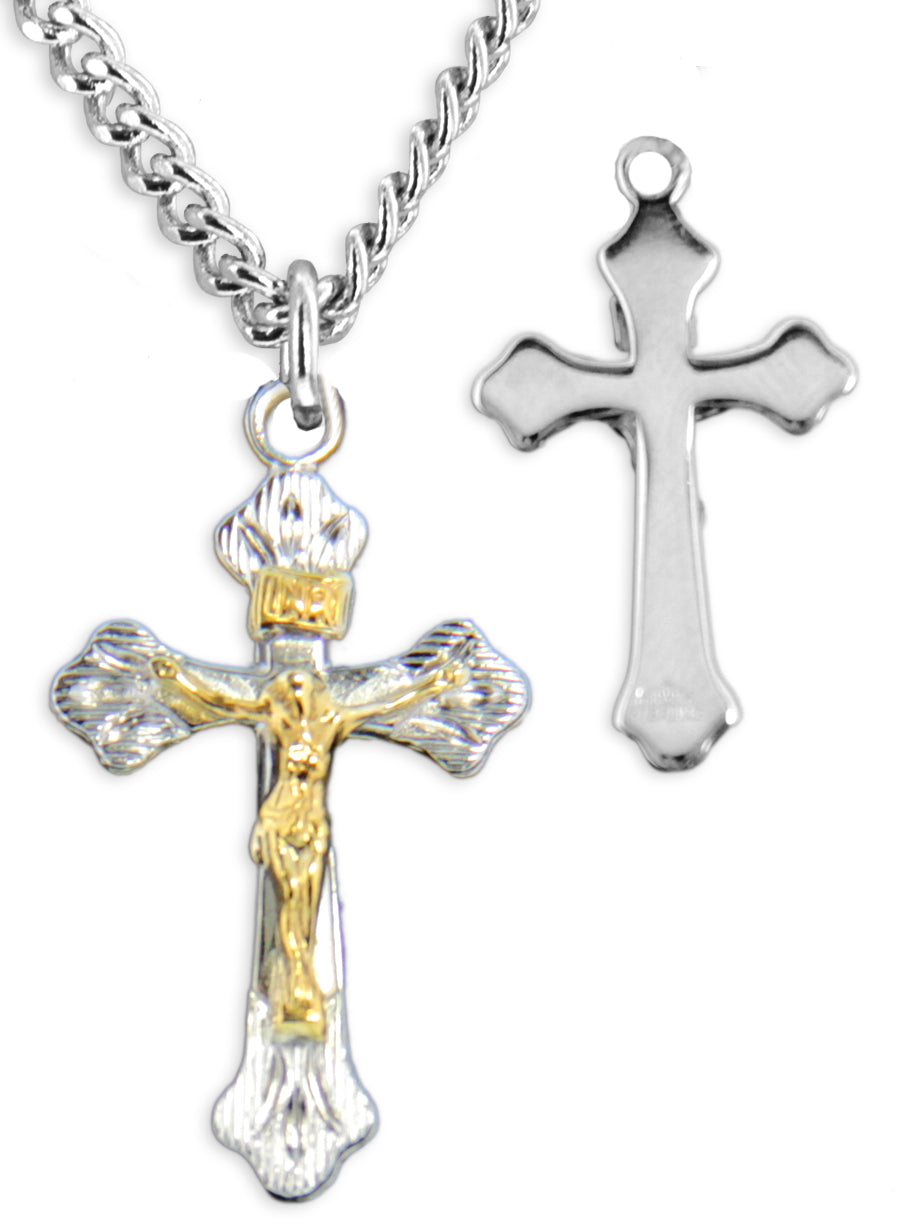 Budded Tip Crucifix Pendant High Polish for Women