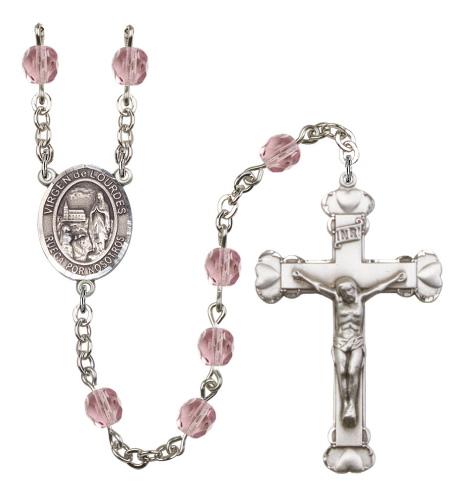 Virgen del Lourdes Birthstone Rosary for Women