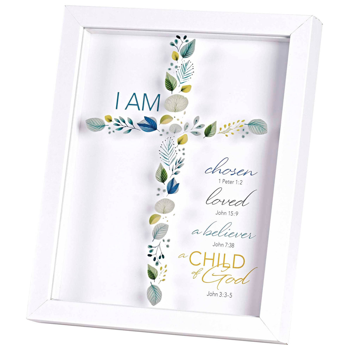 I Am Chosen Scripture Shadow Box, White Frame, 8 x 10 Print