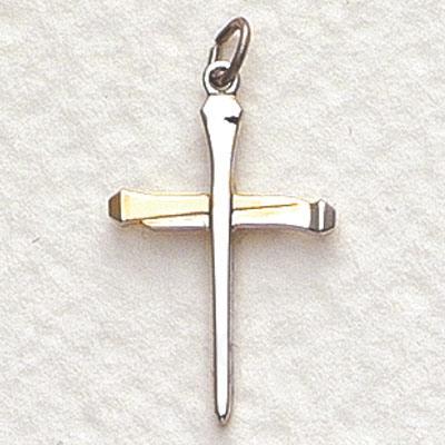 Two-Tone Nail Pendant Cross