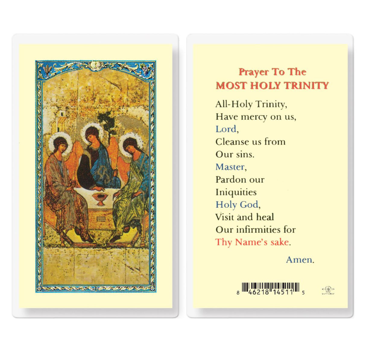 Prayer To Most Holy Trinity Laminated Prayer Card