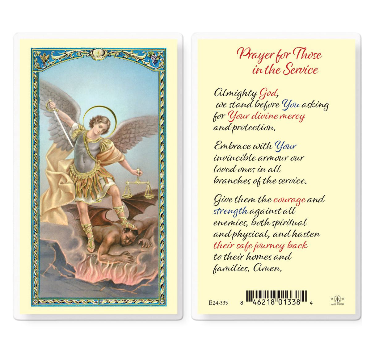 Prayer For Those In The Service Laminated Prayer Card