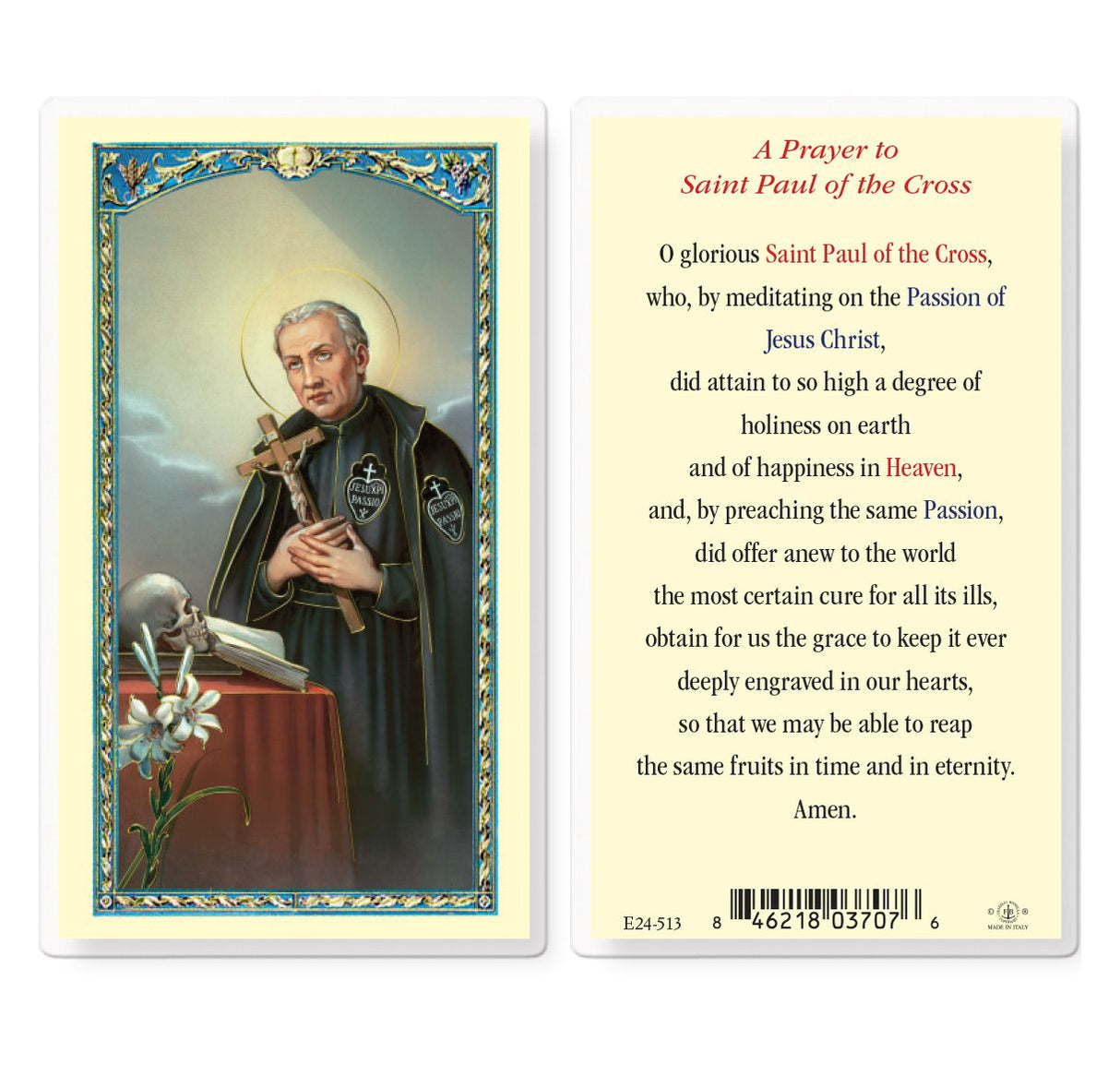 A Prayer To St. Paul Laminated Prayer Card