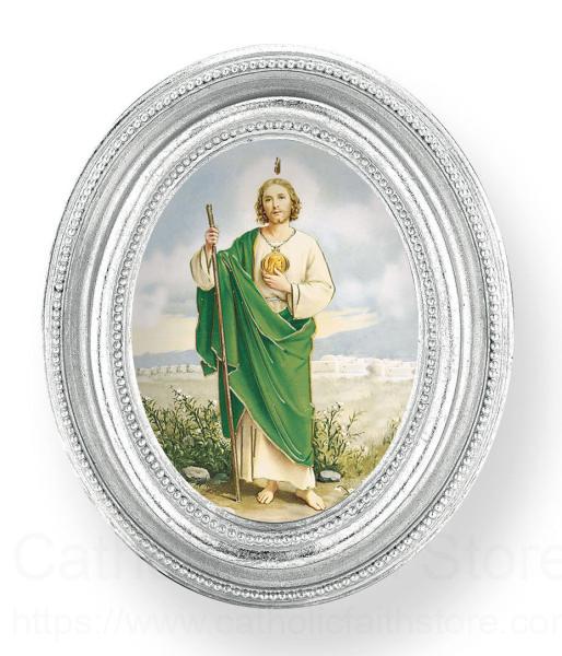 St. Jude Small 4.5 Inch Oval Framed Print