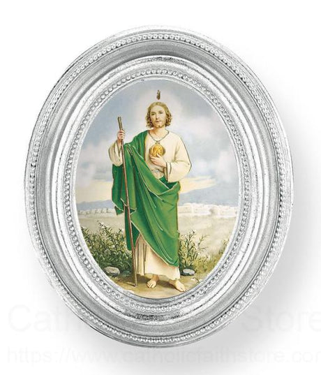 St. Jude Small 4.5 Inch Oval Framed Print