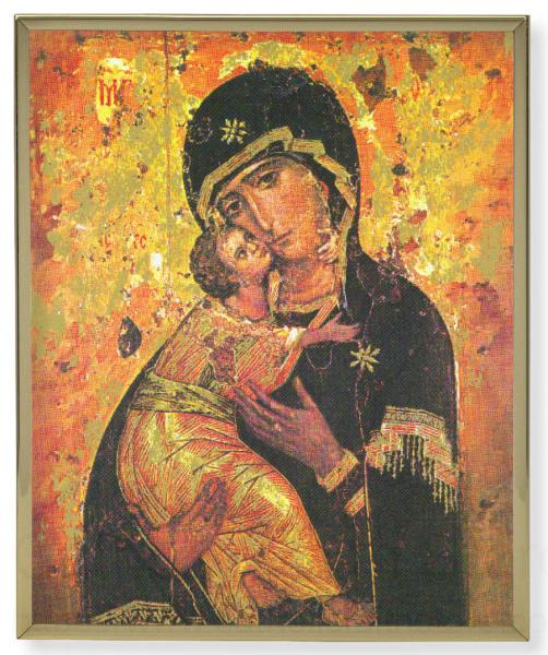 Our Lady of Vladimir Gold Frame 8x10 Plaque