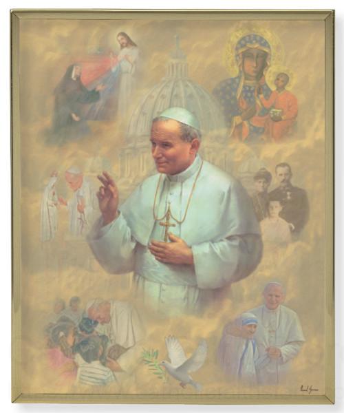 St. Pope John Paul II Gold Frame 8x10 Plaque