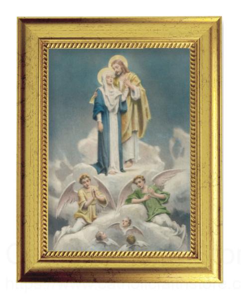 Jesus and Mary Print by Chambers 5x7 Print in Gold-Leaf Frame
