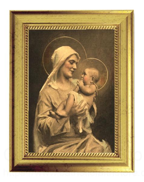 Mother of Divine Grace by Chambers 5x7 Print in Gold-Leaf Frame