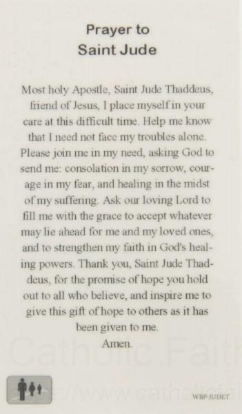 Round St. Jude Medal with Prayer Card