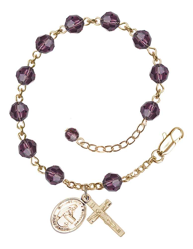 Blessed Emilee Doultremont Rosary Bracelet - 14K Gold Filled - February - Amethyst