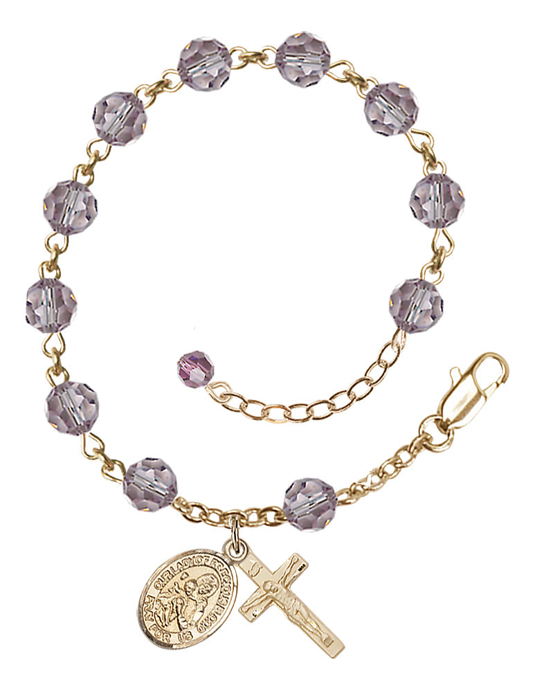 Our Lady of Precious Blood Rosary Bracelet - 14K Gold Filled - June - Light Amethyst