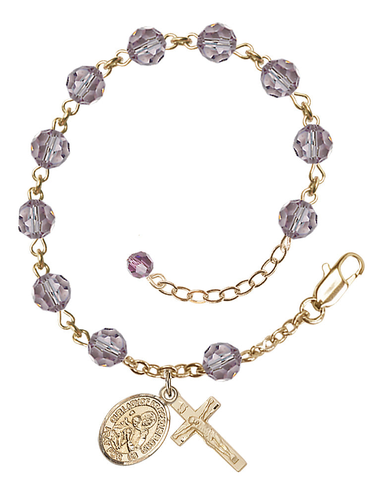 Our Lady of Precious Blood Rosary Bracelet - 14K Gold - June - Light Amethyst