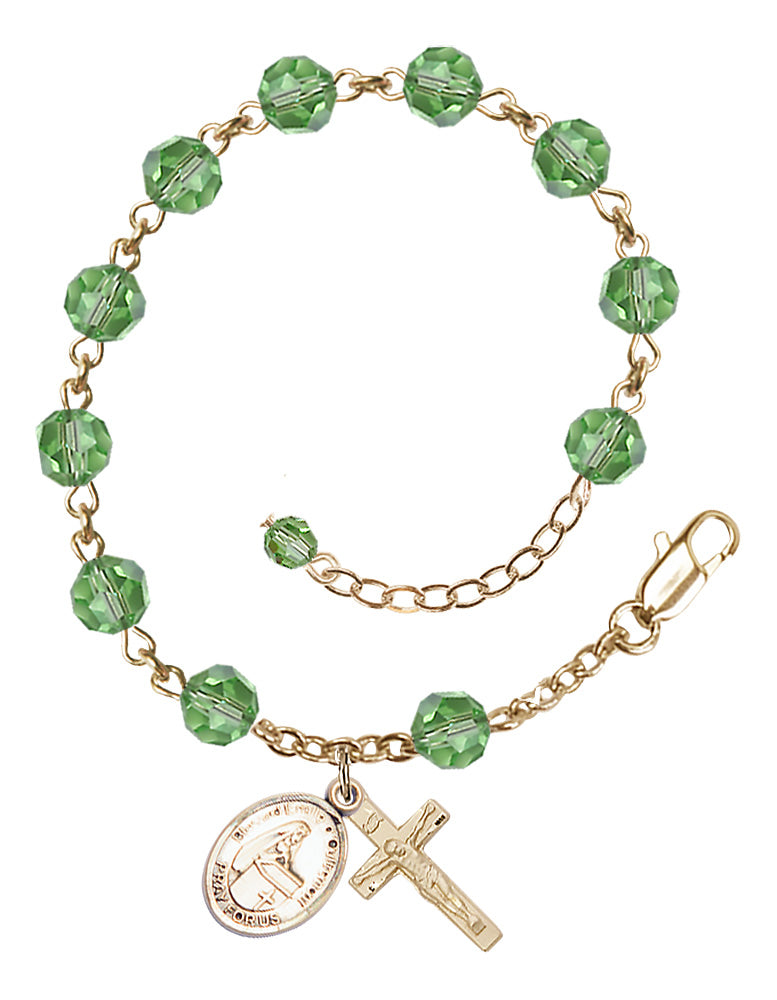 Blessed Emilee Doultremont Rosary Bracelet - 14K Gold Filled - August - Peridot