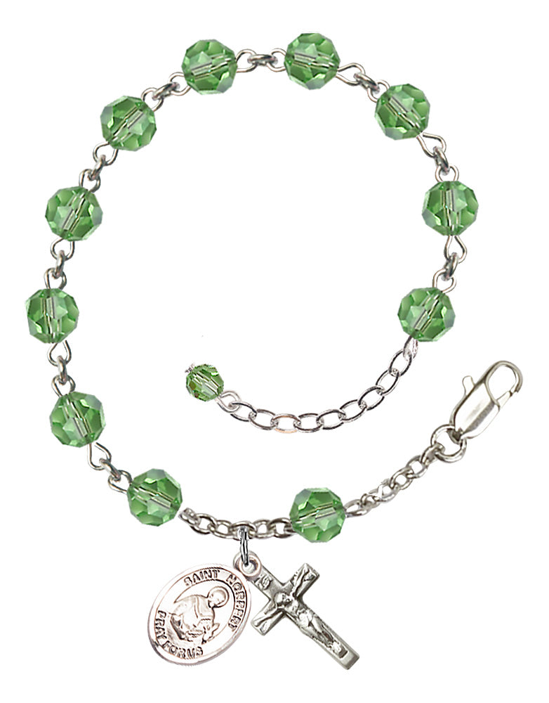 Saint Norbert of Xanten Rosary Bracelet - Sterling Silver - August - Peridot