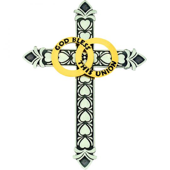 God Bless This Union Marriage Wall Cross - 7.5 inches
