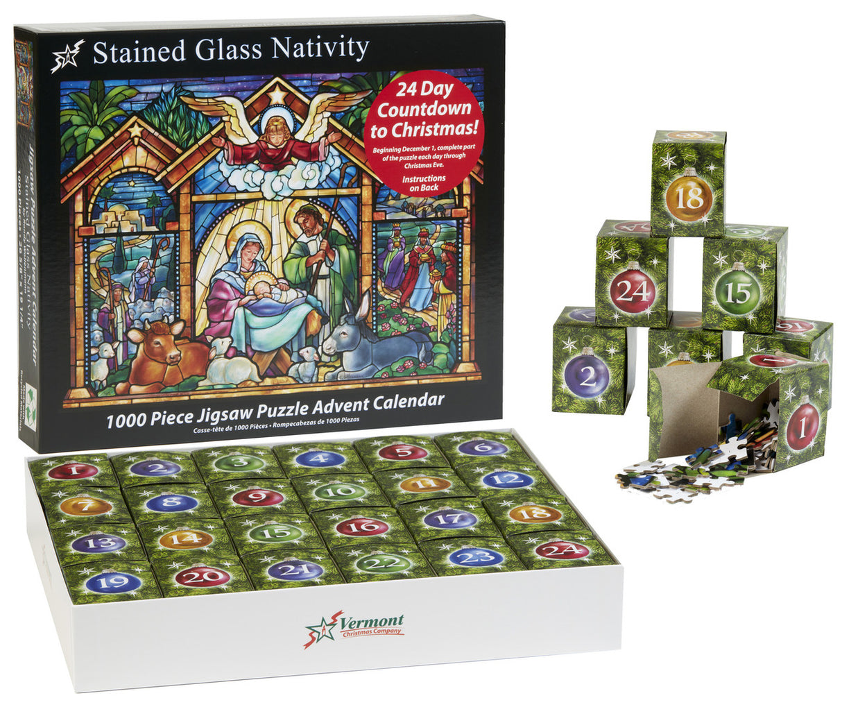 Stained Glass Nativity Jigsaw Puzzle Advent Calendar