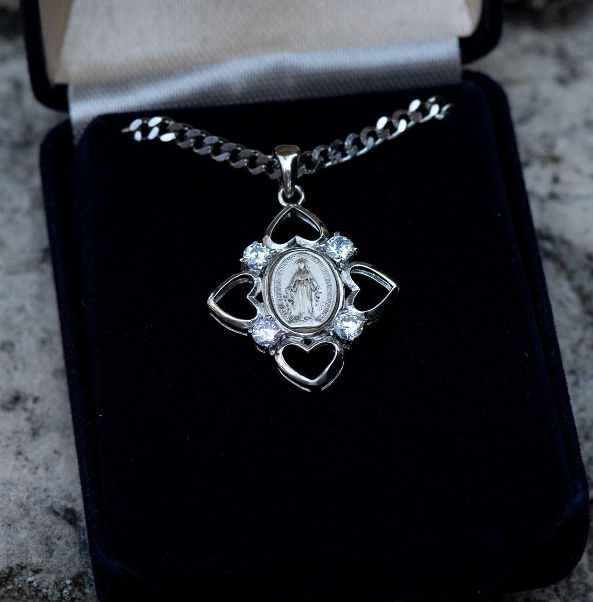 Open Hearts and Cubic Zirconia Miraculous Medal