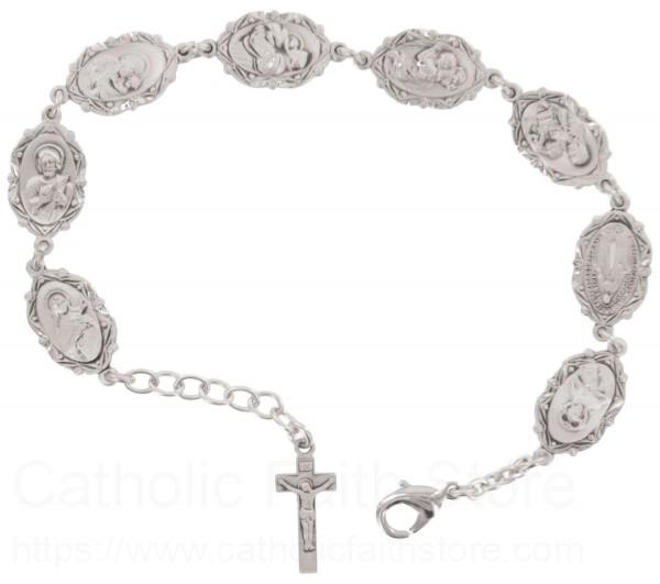 7Seven Archangels Bracelet Connectors Charms Beads, Silver Tone, Catholic  Medal