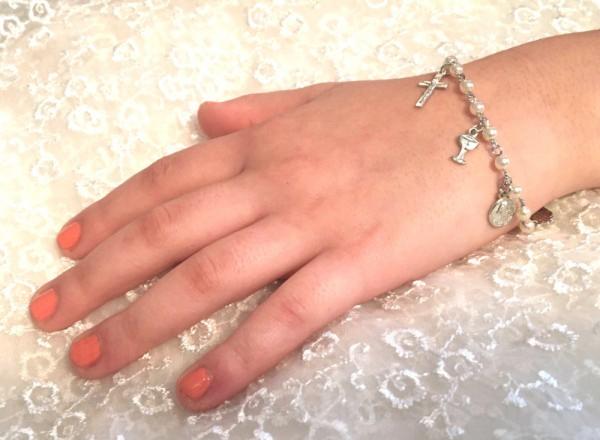 First Communion Bracelet Girls Charm Baptism Gift Handmade Jewelry Gift for  Girl | eBay