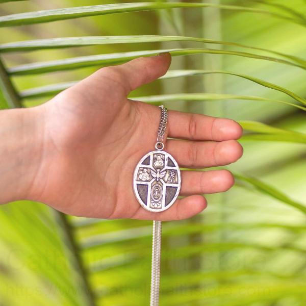 925 Sterling Silver Cross Pendant Jesus Christ Crucifix Holy Spirit – Fine  and Faith