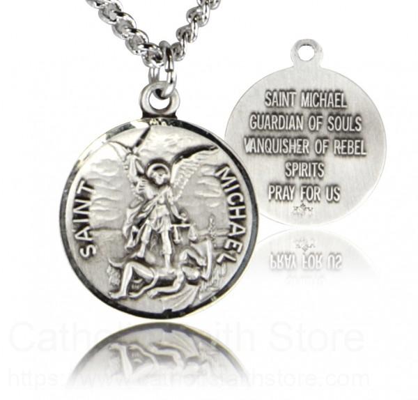Catholic Saint Michael Necklace Retro Medal Archangel Patron Protect Me  Pendant Russian Orthodox Necklaces Dropship - Necklace - AliExpress