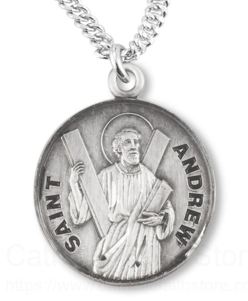 Details about   Sterling Silver 0.925 Saint St Andrew Medal Necklace Pendant Charm
