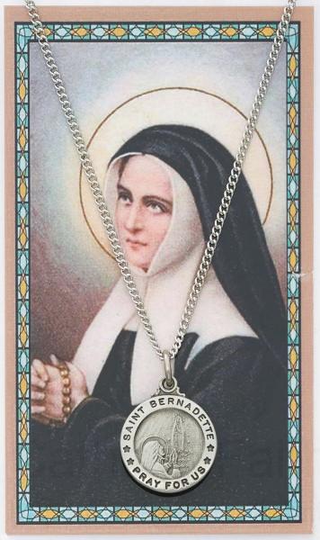 St. Bernadette Necklace with Prayer Card