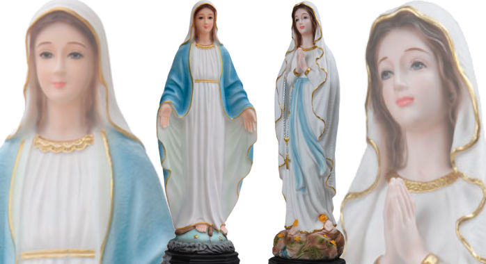 Woodington's Our Lady of Grace Blessed Virgin Mother Mary Catholic Religious Gift 5 Inch Small Resin Colored Statue