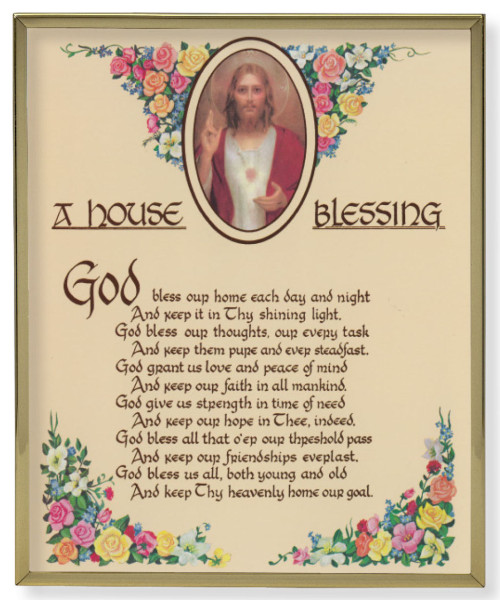 A House Blessing Gold Frame 8x10 Plaque - Full Color
