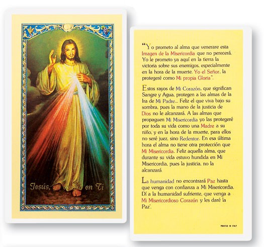 A Nuestra Senor De La Misericordia Laminated Spanish Prayer Card - 1 Prayer Card .99 each