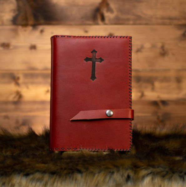 Abel Ascension Catechism Leather Bible Cover - Red