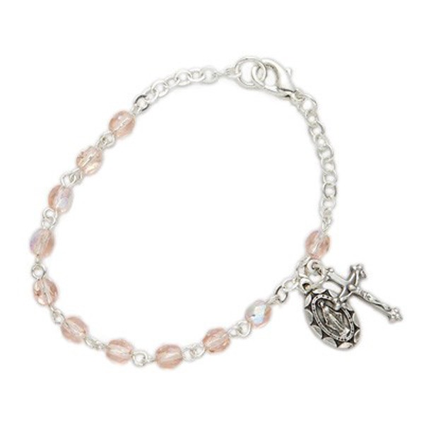 Baby Birthstone Rosary Bracelets - Rose