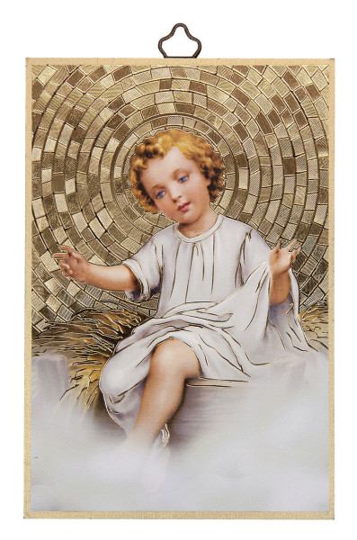 Baby Jesus 4x6 Mosaic Plaque - Gold