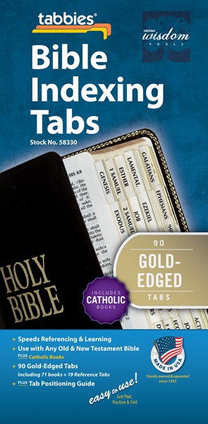 Bible Indexing Tabs Catholic Version - Gold