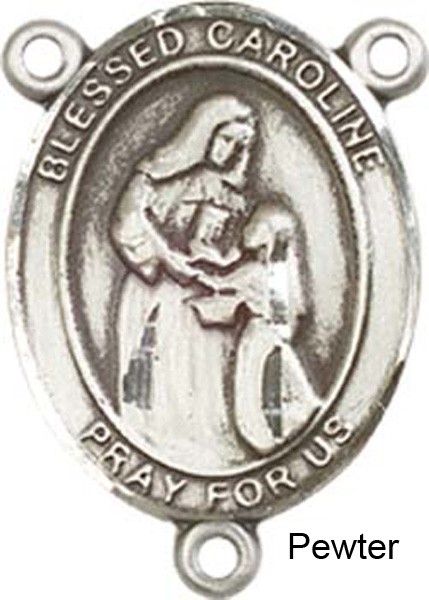 Blessed Caroline Gerhardinger Rosary Centerpiece Sterling Silver or Pewter - Pewter