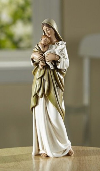 Blessed Mother and Child 7 Inch High Statue - Full Color