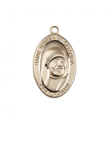 St. Teresa of Calcutta Oval Medal - 14K Solid Gold