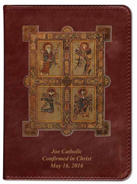 Book of Kells Bible Catholic Bible - Burgundy