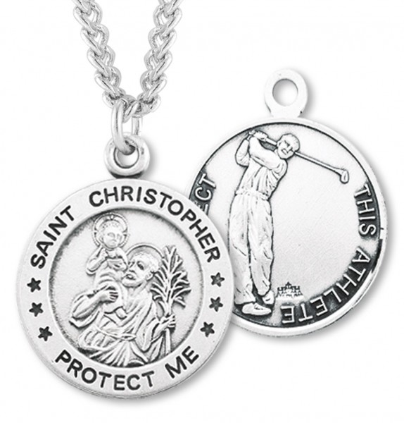 Men's St. Christopher Golf Medal Sterling Silver - Sterling Silver