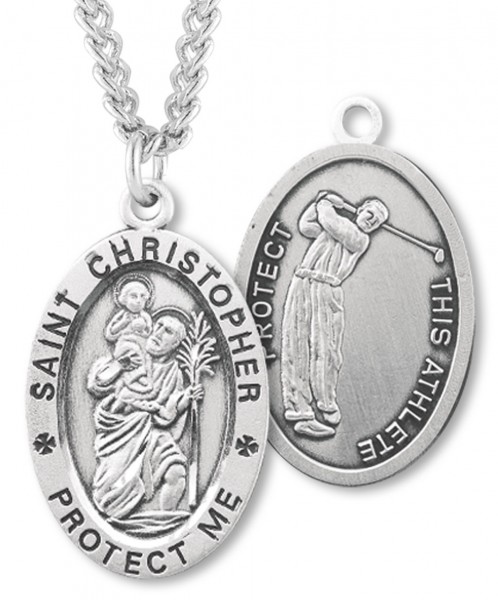 Men's St. Christopher Golf Medal Sterling Silver - Sterling Silver